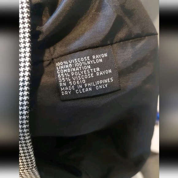 Vintage Houndstooth skirt suit Button Accent Lined 12 90s Y2K Academia Retro - Picture 6 of 9